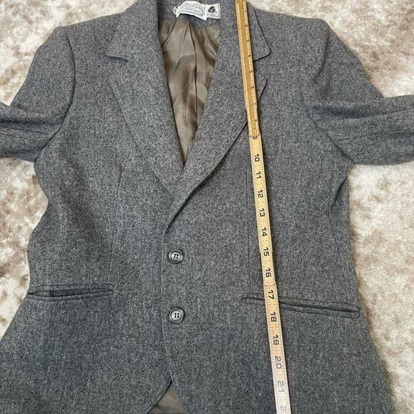 The Villager jacket wool blend gray double button blazer SZ 10 2 button career - Picture 6 of 9